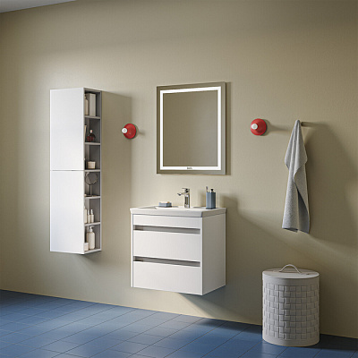 Тумба подвесная с раковиной 60 см IDDIS Zodiac X (ум-к 4076000i28) белый, ZDX60W0i95K