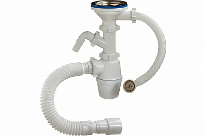 Сифон бутылочный 3 1/2 40, Orio А-5011 для мойки, с одним отводом, с круглым переливом