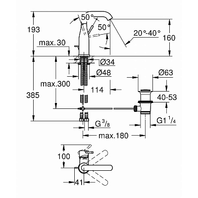 Смеситель для раковины Grohe Essence 23462GL1