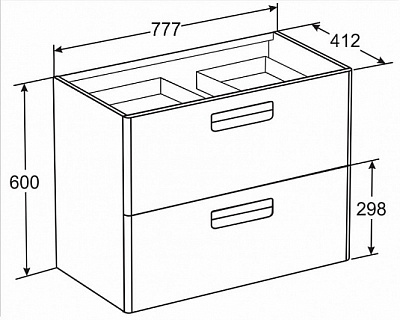 Тумба с раковиной Roca The Gap Original 80 2 ящика ZRU9307839, терракота