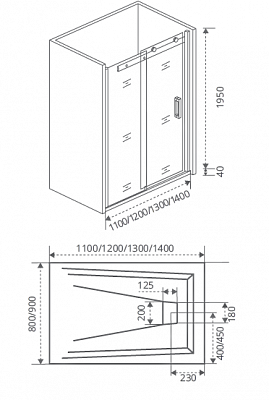 Душевое ограждение Good Door Galaxy WTW-160-C-CH