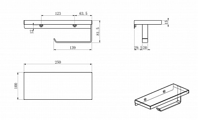 Держатель для туалетной бумаги с полкой Wonzon & Woghand, хром ww-v2801-cr