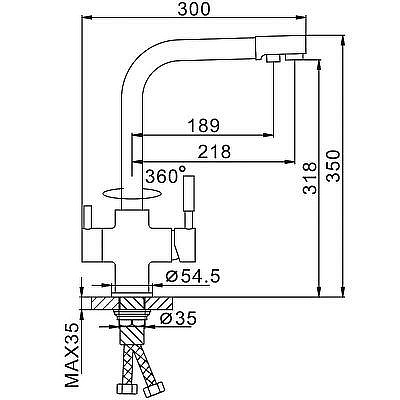 Frap F4352-6 Смеситель д/кухни фильтр д/пит.в. черный