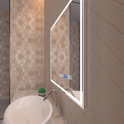 Зеркало в ванную 100х70 с подсветкой и термообогревом Monterey Аделия