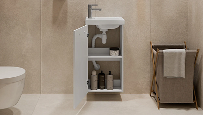 Тумба подвесная Velvex Estea 40.1D белый матовый