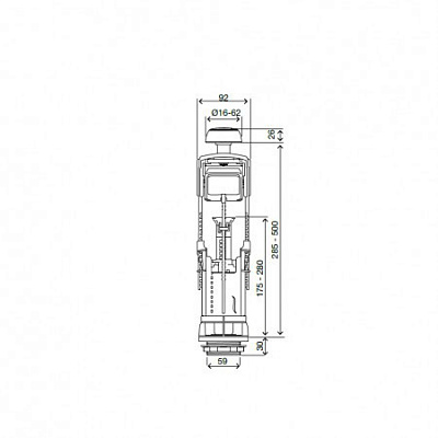 Клапан спускной ATLAS двойного смыва, Oliveira 501121