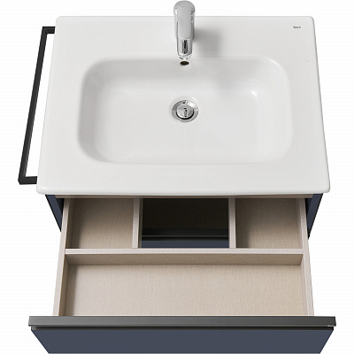 Тумба с раковиной Roca Domi 60 2 ящика ZRU9307867, синий матовый