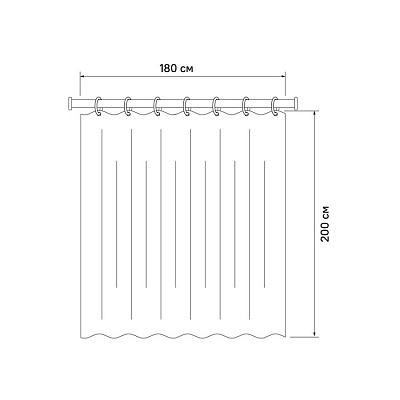 Штора для ванной 200x180 см Iddis Décor DW01P18i11
