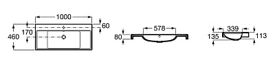 Раковина мебельная Roca Ona 100х46 ZRU9308335