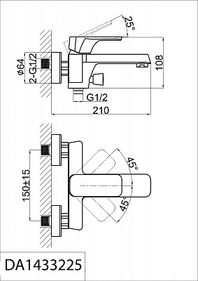 Смеситель для ванны с душем D&K Berlin.Technische DA1433225