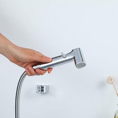 Набор гигиеническая лейка со шлангом 120см, кронштейн цвет хром Frap F022