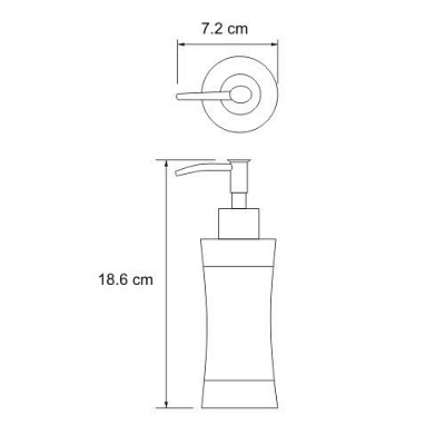 Дозатор для жидкого мыла, 260 ml WasserKRAFT Wern K-7599