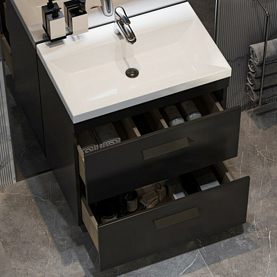 Тумба под раковину Orlando 700-0-2 графит (для раковины 217257) Velvex tn.ORL.CLA.70.2Y графит