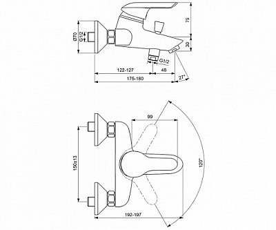 Смеситель для ванной Vidima СЕВА II BA049AA