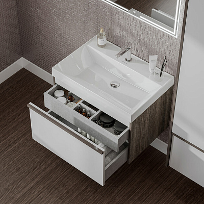 Раковина Kerama Marazzi CUBO подвесная/мебельная 60 см, белая глянц. CU.wb.60
