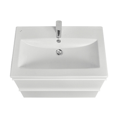 Тумба с раковиной Aquaton Хюгге 75 2 ящика белый матовый, 1A282301HG2B0