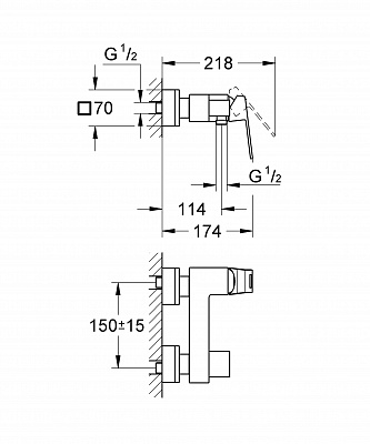 Смеситель для душа GROHE EUROCUBE 23145000