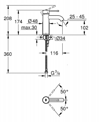 Смеситель для раковины GROHE Essence New S-size 23590A01