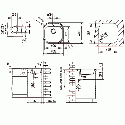 Мойка Teka Stylo 1В 46,5 х 48,5 10107007