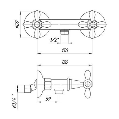 Смеситель для душа бронза Migliore Princeton plus BN.PRP-8046