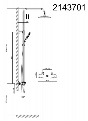 Душевая система D&K Bayern.Potsdam DA2143701B14 с термостатом хром