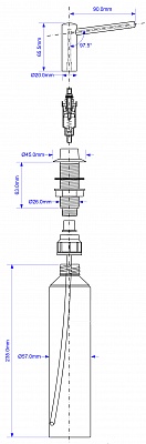 Диспенсер для жидкого мыла с латунной крышкой McAlpine HC20-CPB хром