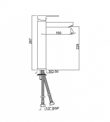 Смеситель для раковины Jaquar KUBIX KUB-CHR-35009NFB