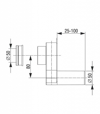 Сифон для писсуара Сантек Ковбой 1WH302086 горизонтальный