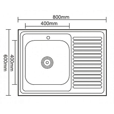 Мойка Ledeme L78060-L 800*600 0.4мм матовая левая