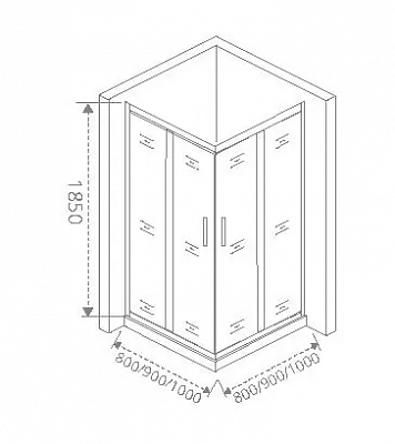 Душевой уголок 80х80 Good Door Neo CR-80-C-CH НЕ00011