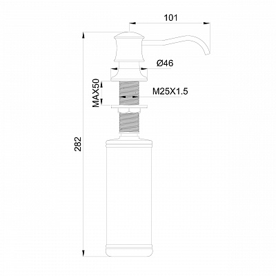 Дозатор мыла Wonzon & Woghand, хром ww-88sd03-cr