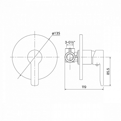 Смеситель встраиваемый IDDIS Sena SENSB00I66