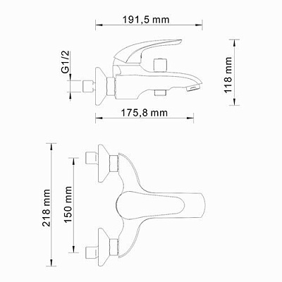 Смеситель для ванны с коротким изливом WasserKRAFT Rossel 2801