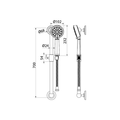 Душевой гарнитур 426901 Oldie OLD3F70i16