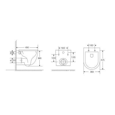 Унитаз подвесной Berges Okus Rimless 081127