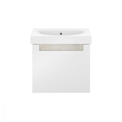 Тумба подвесная 60 1 ящик BUONGIORNO BGP.60.1+1/WHT белая дуб Кантри глянцевая