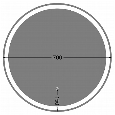 Зеркало с холодной подсветкой и сенсорным выключателем CAIMAN Luna 70x70см круглое