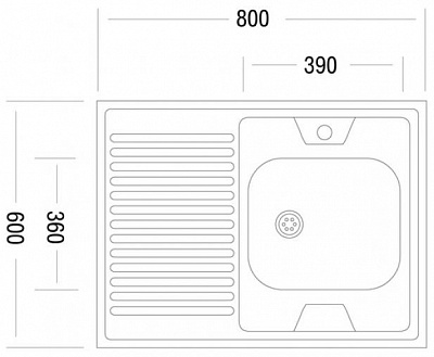 Мойка накладная Юкинокс Стандарт STD800.600---5C 0RS