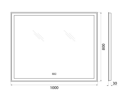 Зеркало BelBagno SPC-GRT-1000-800-LED-TCH-PHONE