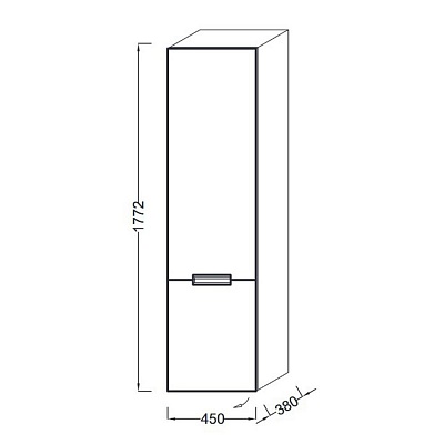 J.Delafon Reve пенал 45 (белый) шарниры слева EB1141G-G1C (старый EB1141G-HU)